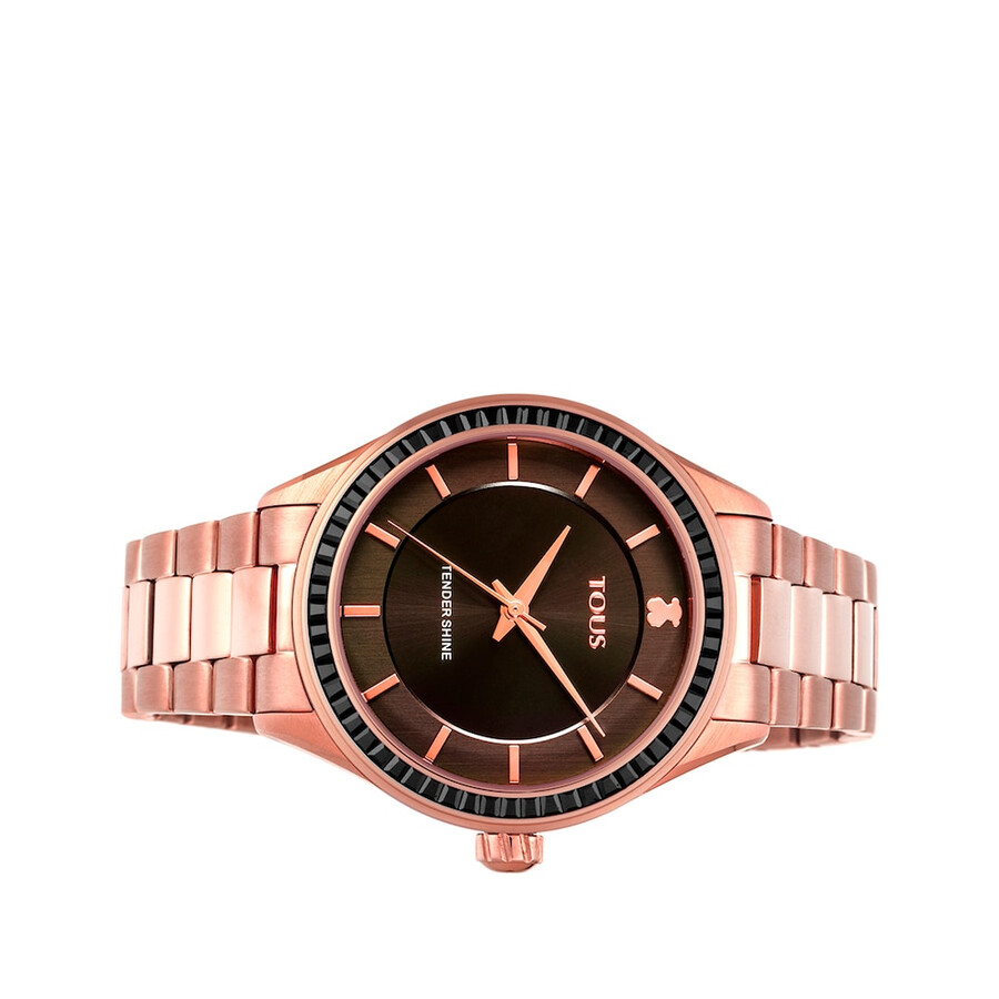 orologio t-shine in acciaio ip rosa con zirconi cubici