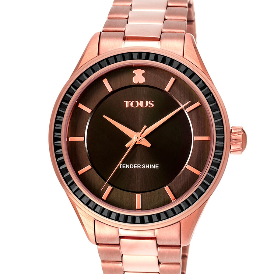orologio t-shine in acciaio ip rosa con zirconi cubici