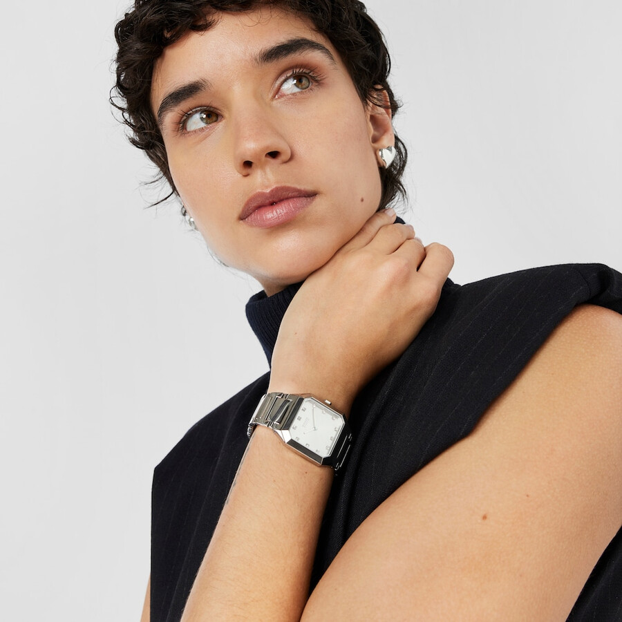 orologio analogico con cinturino in acciaio karat squared