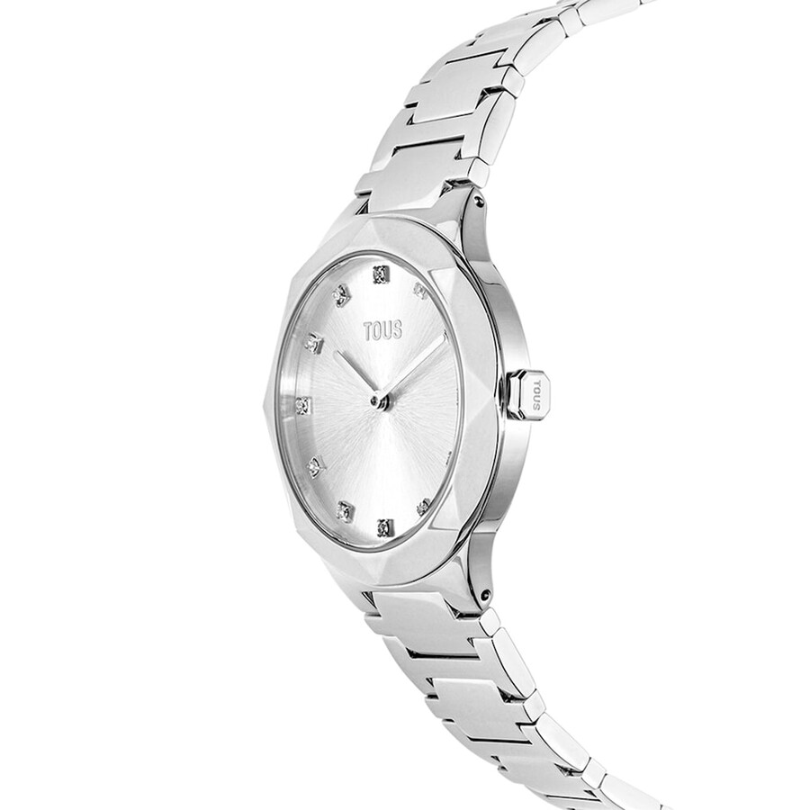 orologio analogico con cinturino in acciaio karat round