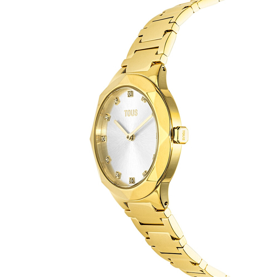 orologio analogico con cinturino in acciaio ipg color oro karat round