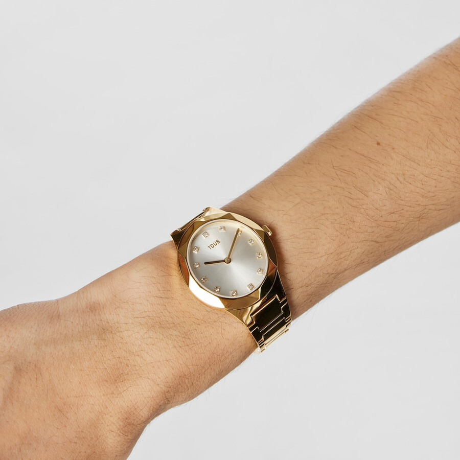 orologio analogico con cinturino in acciaio ipg color oro karat oval
