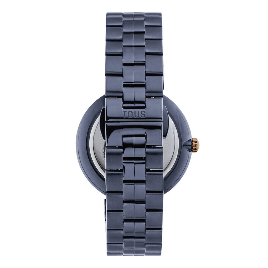 orologio analogico con cinturino in acciaio ip blu e cinturino in acciaio iprg rosa s-band