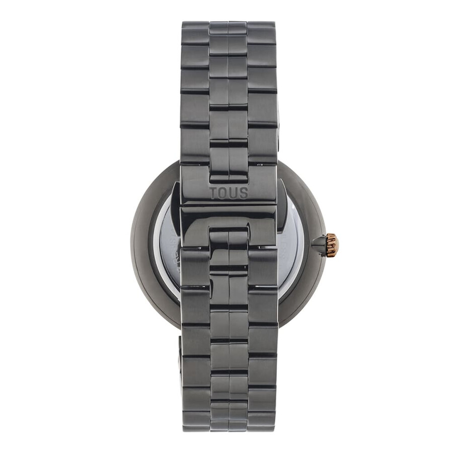 orologio analogico con cinturino in acciaio ip grigio e cinturino in acciaio iprg rosa s-band