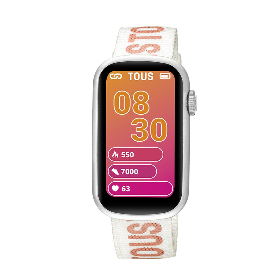 smartwatch con cinturino in nylon e cinturino in silicone rosa t-band