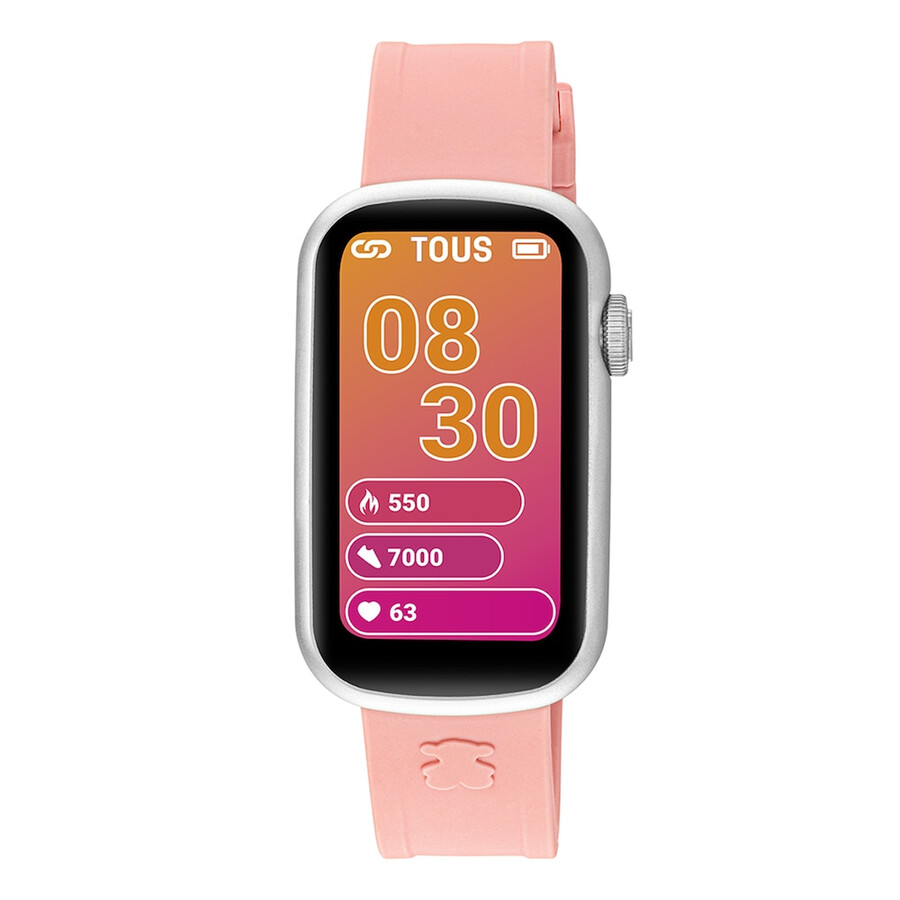 smartwatch con cinturino in nylon e cinturino in silicone rosa t-band