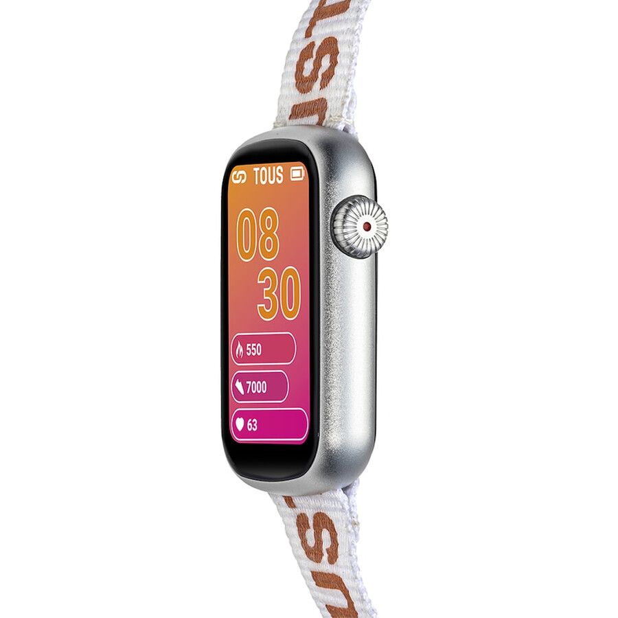 smartwatch con cinturino in nylon e cinturino in silicone rosa t-band