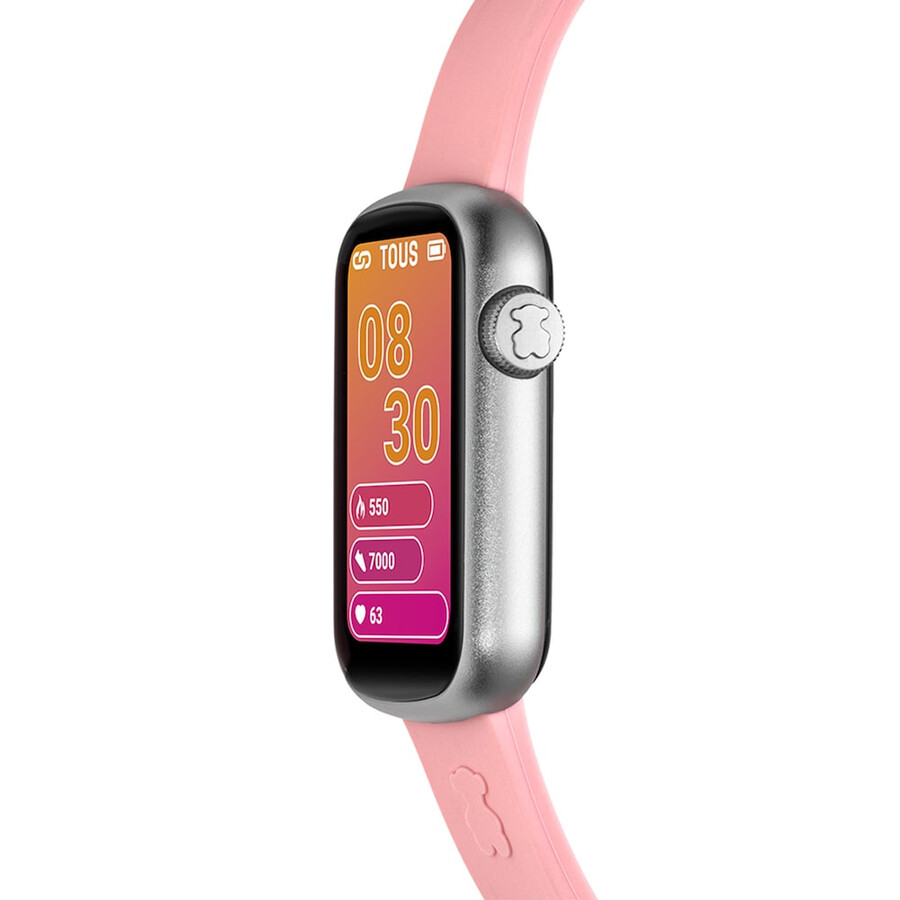 smartwatch con cinturino in nylon e cinturino in silicone rosa t-band