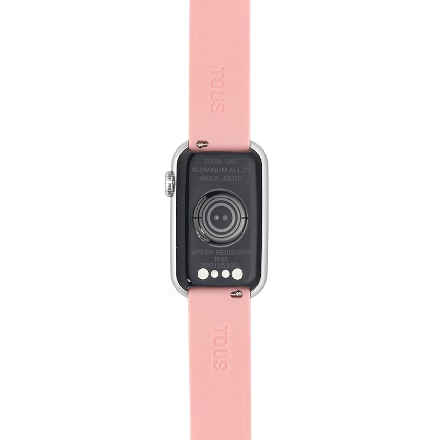 smartwatch con cinturino in nylon e cinturino in silicone rosa t-band