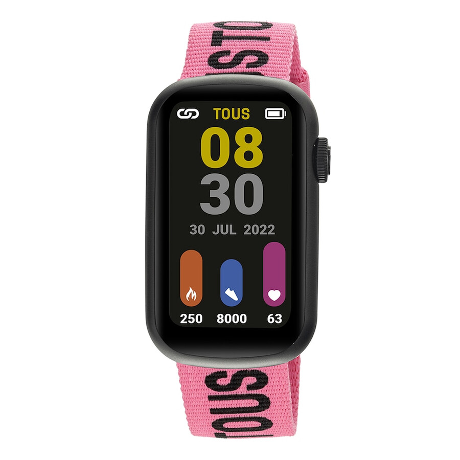 smartwatch con cinturino in nylon e cinturino in silicone nero t-band