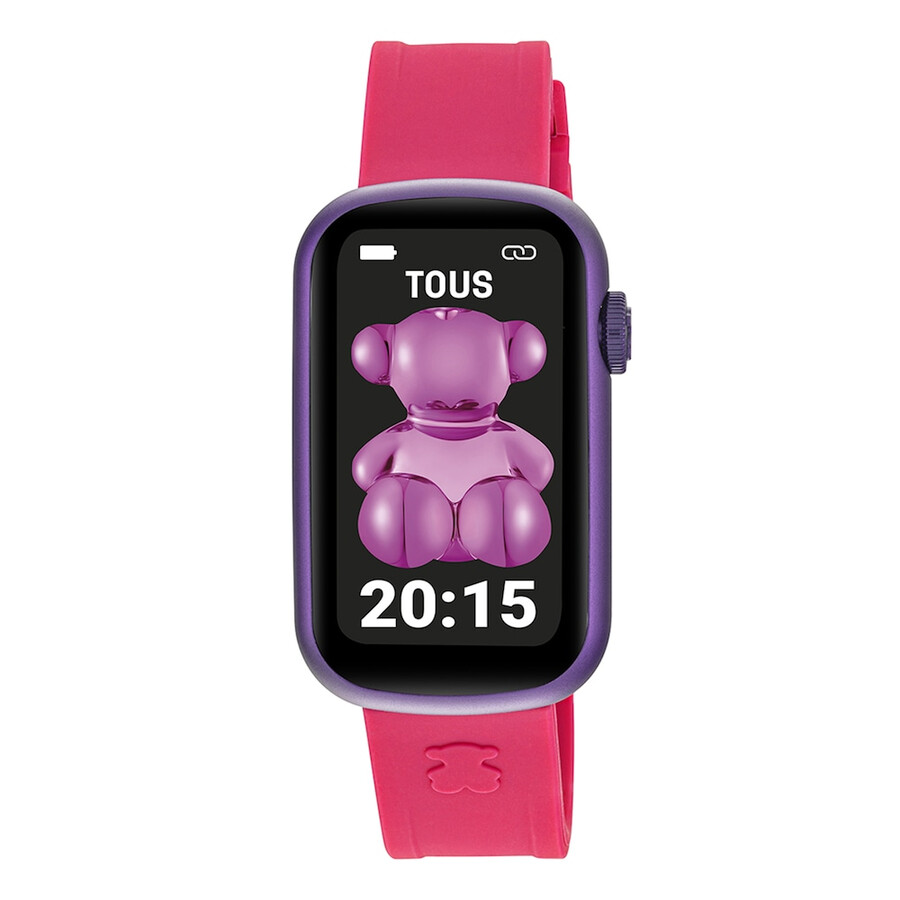 smartwatch con cinturino in nylon e cinturino in silicone fucsia t-band