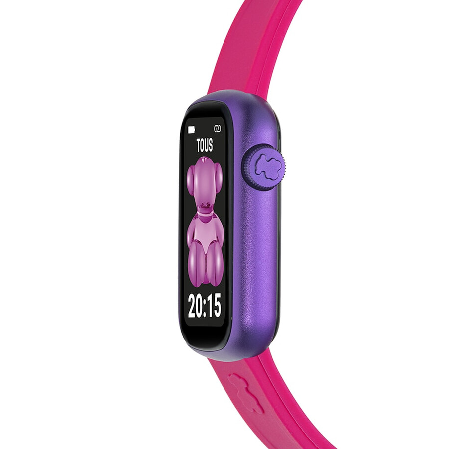 smartwatch con cinturino in nylon e cinturino in silicone fucsia t-band