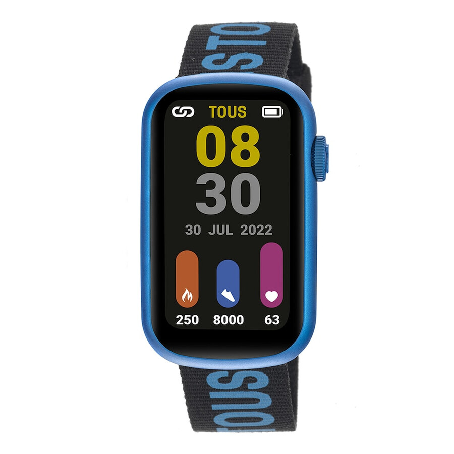 smartwatch con cinturino in nylon e cinturino in silicone blu t-band