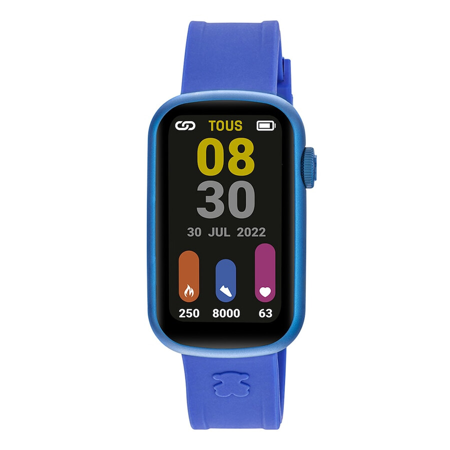 smartwatch con cinturino in nylon e cinturino in silicone blu t-band