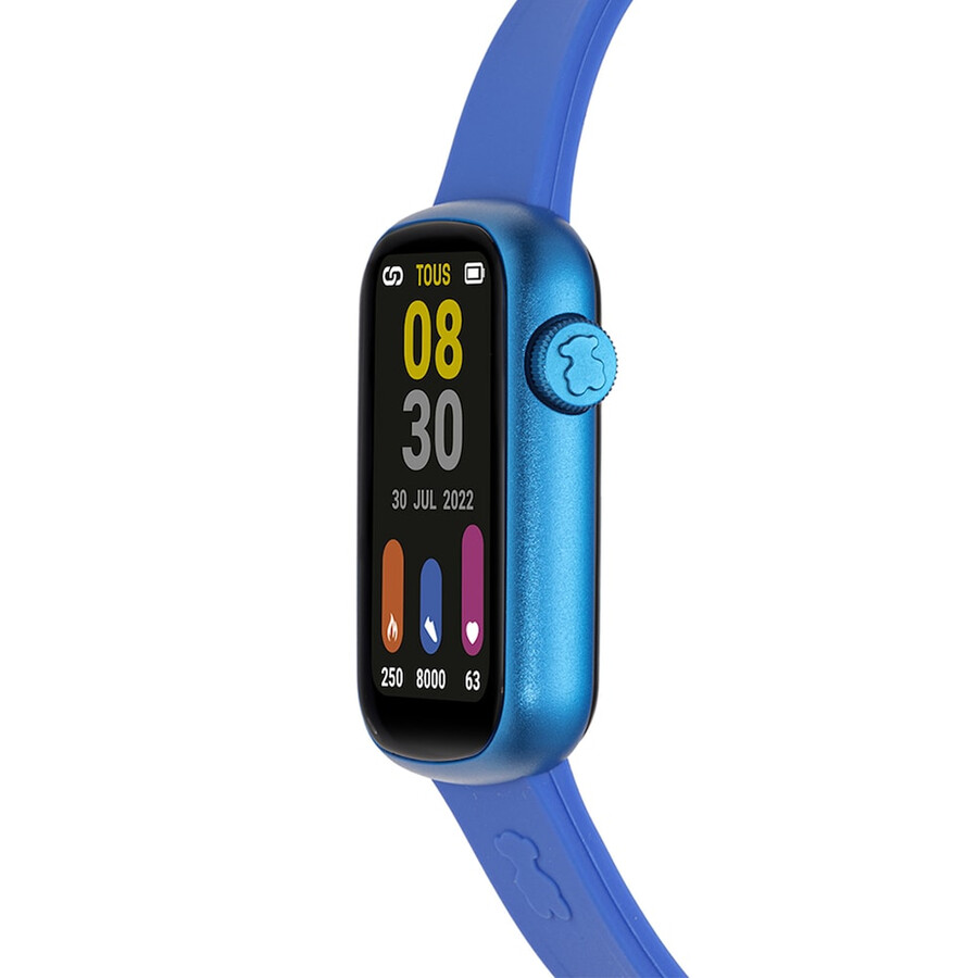 smartwatch con cinturino in nylon e cinturino in silicone blu t-band