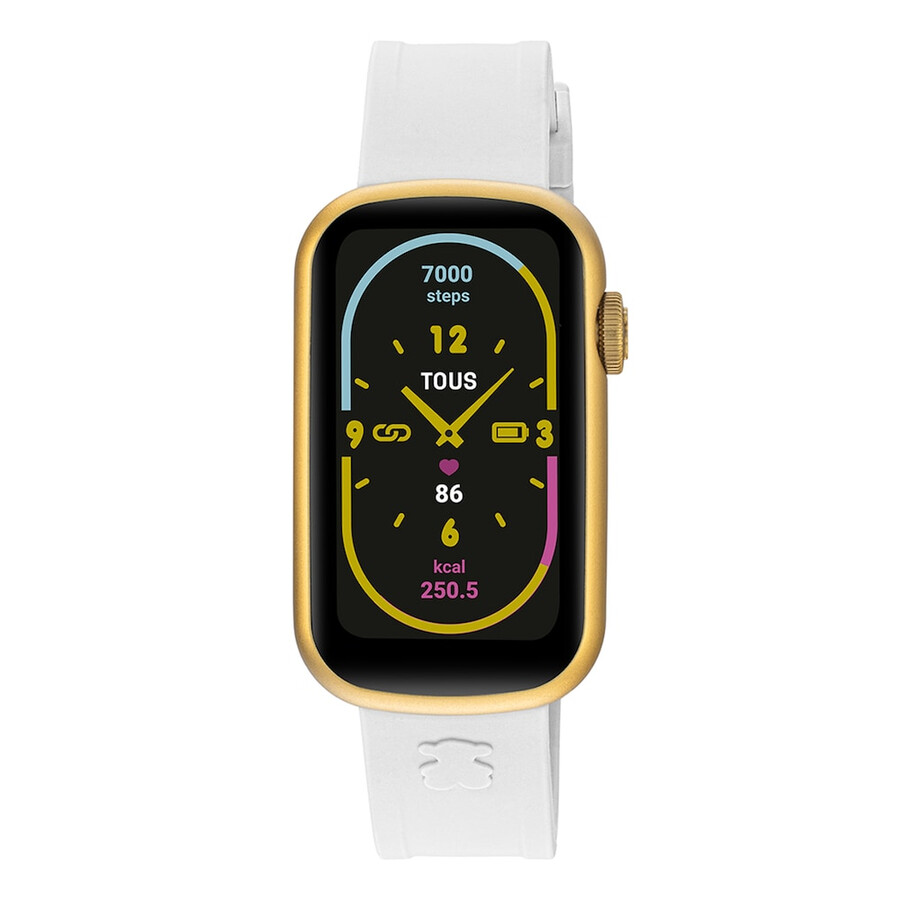 smartwatch con cinturino in nylon e cinturino in silicone bianco t-band