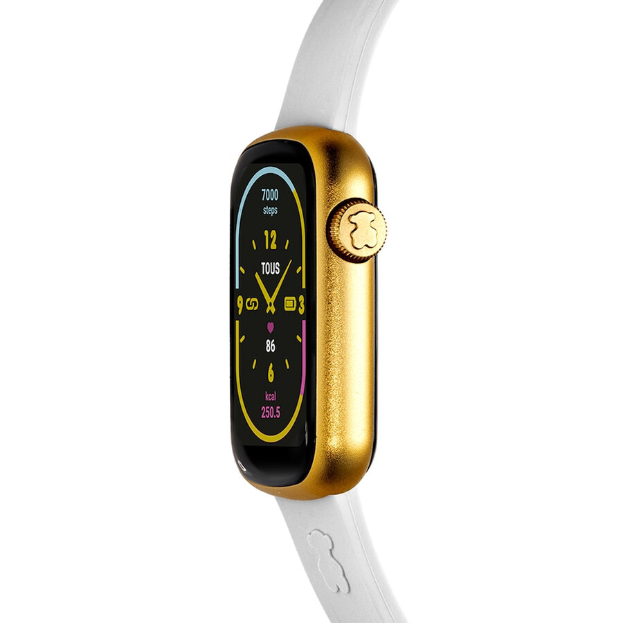 smartwatch con cinturino in nylon e cinturino in silicone bianco t-band