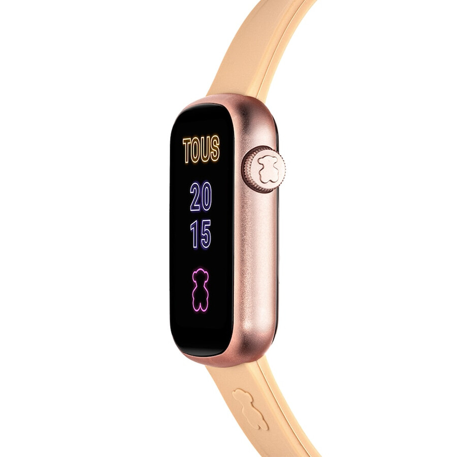 smartwatch con cinturino in nylon e cinturino in silicone rosa pallido t-band
