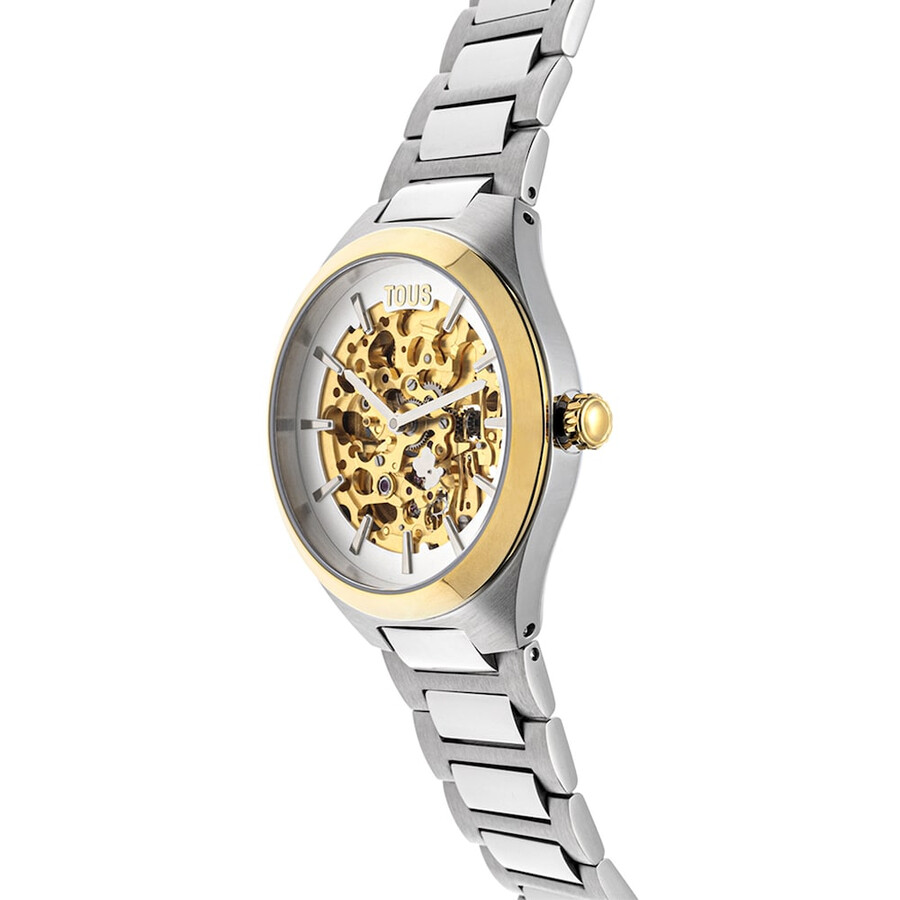 orologio analogico karat round in acciaio ipg color oro con cinturino in acciaio