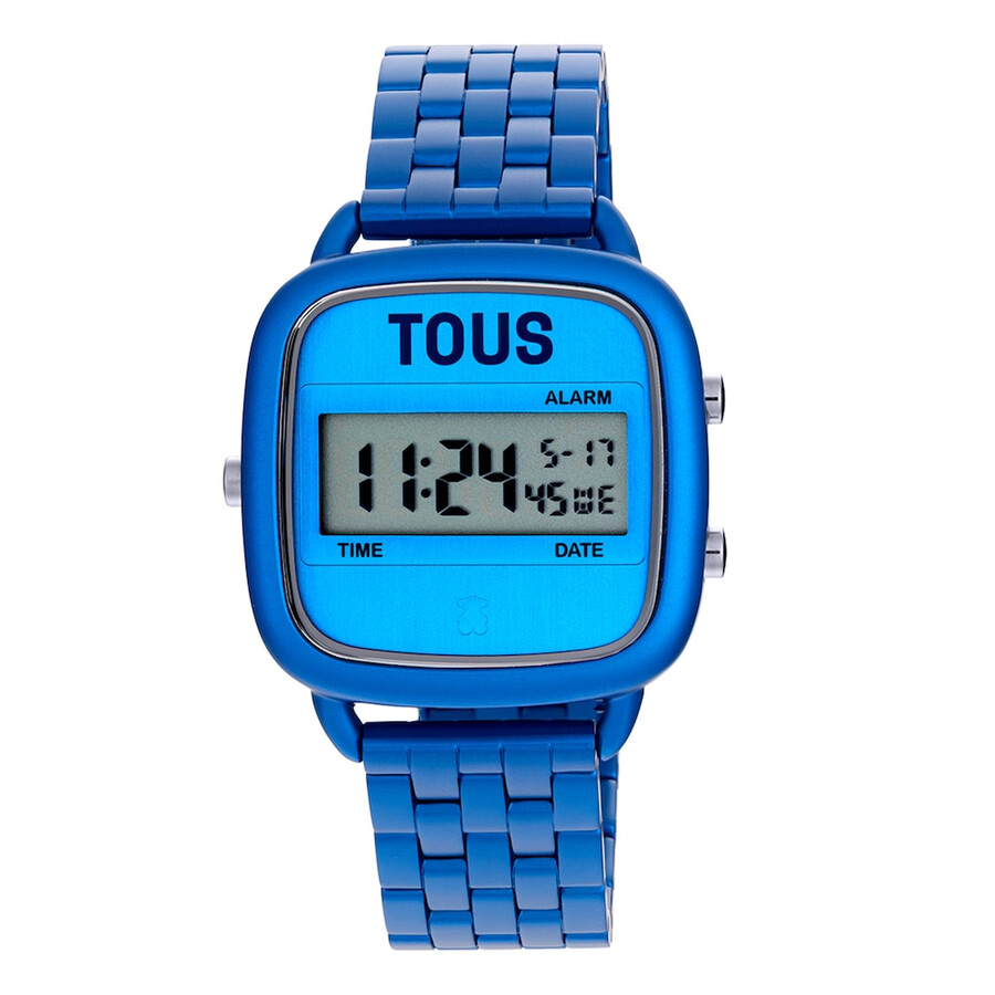 orologio digitale d-logo con cinturino in acciaio blu