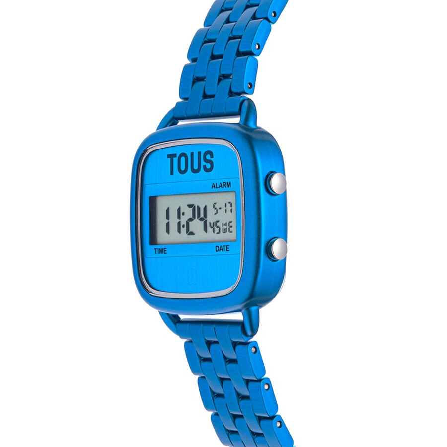 orologio digitale d-logo con cinturino in acciaio blu