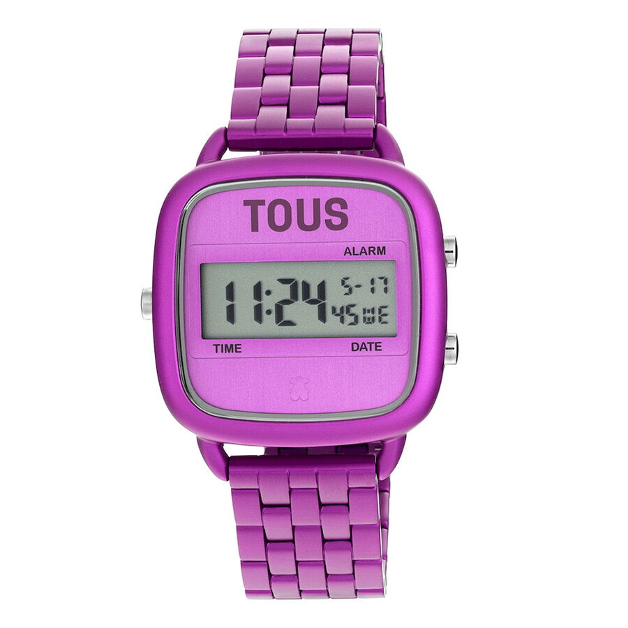 orologio digitale d-logo con cinturino in acciaio fucsia