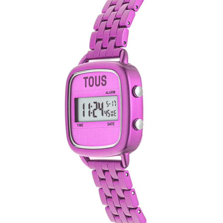 orologio digitale d-logo con cinturino in acciaio fucsia