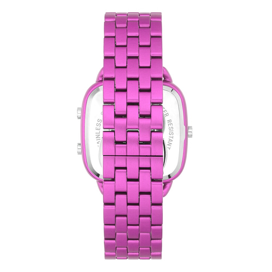 orologio digitale d-logo con cinturino in acciaio fucsia