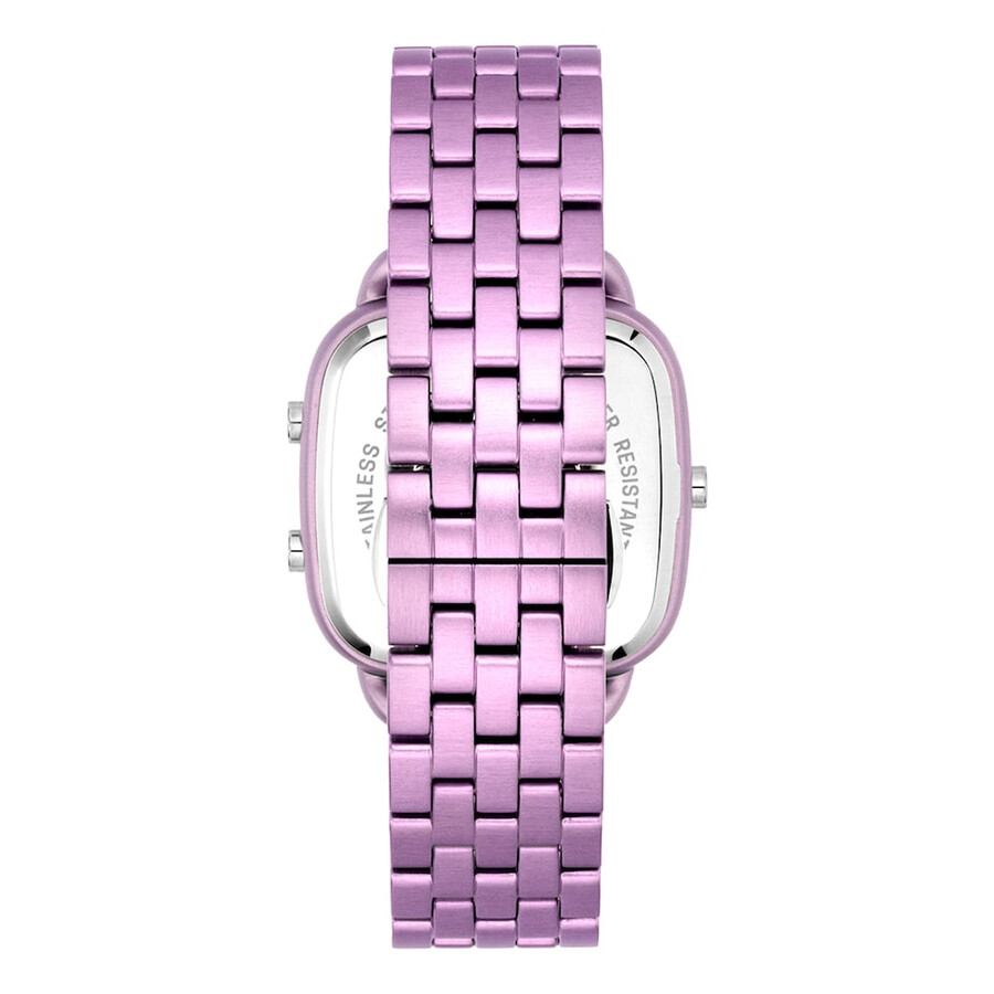 orologio digitale d-logo con cinturino in acciaio color malva