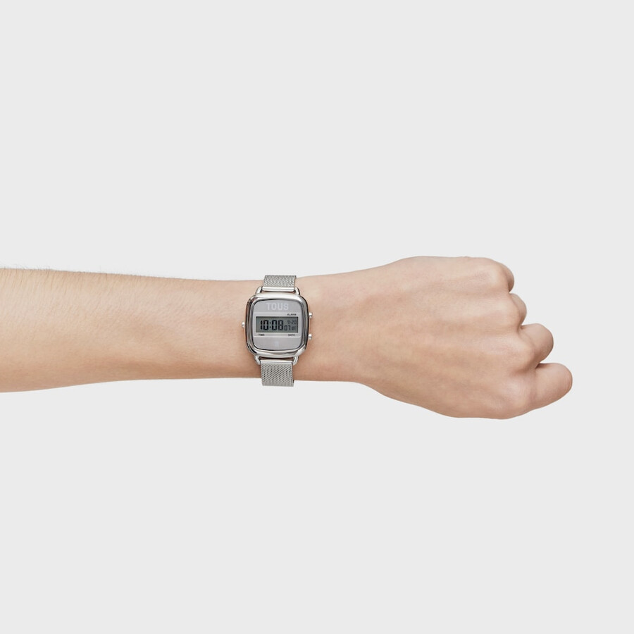 d-logo nuovo orologio digitale con cinturino in acciaio