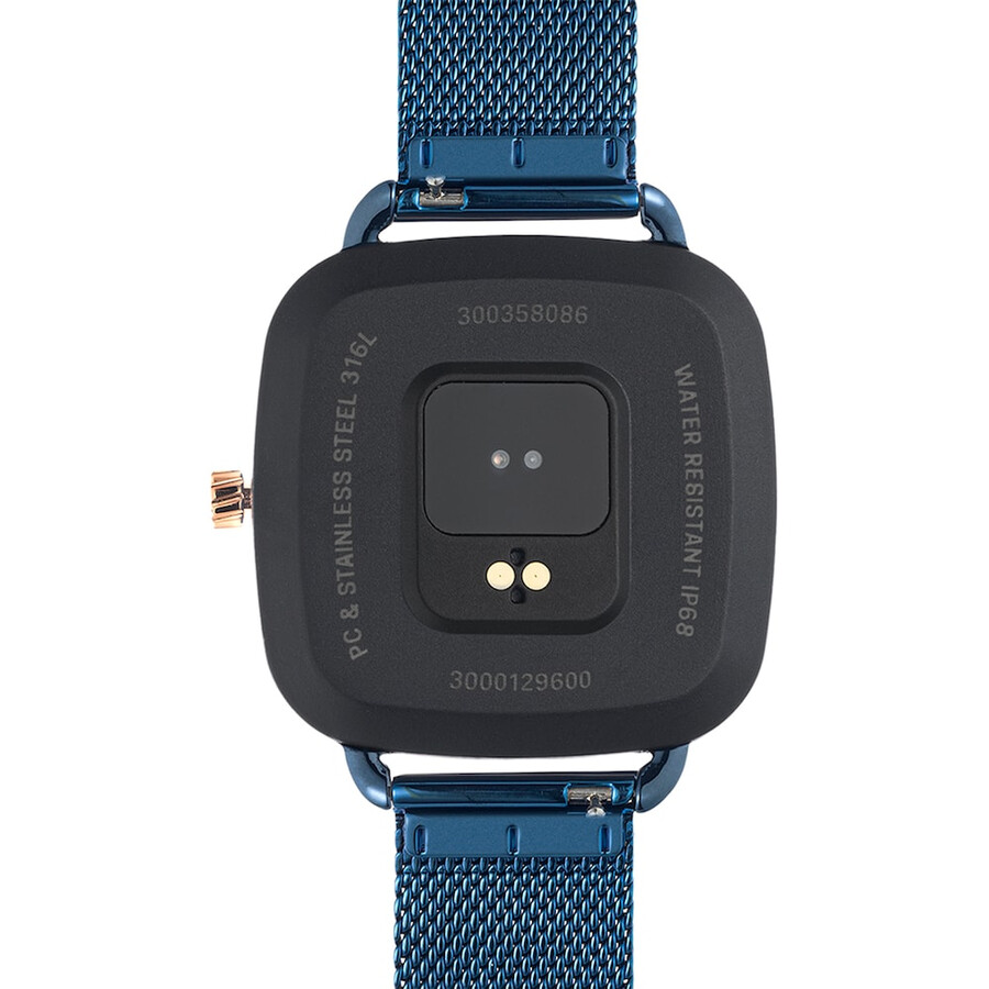 smartwatch d-connect in acciaio iprg rosa con bracciale in acciaio ip blu