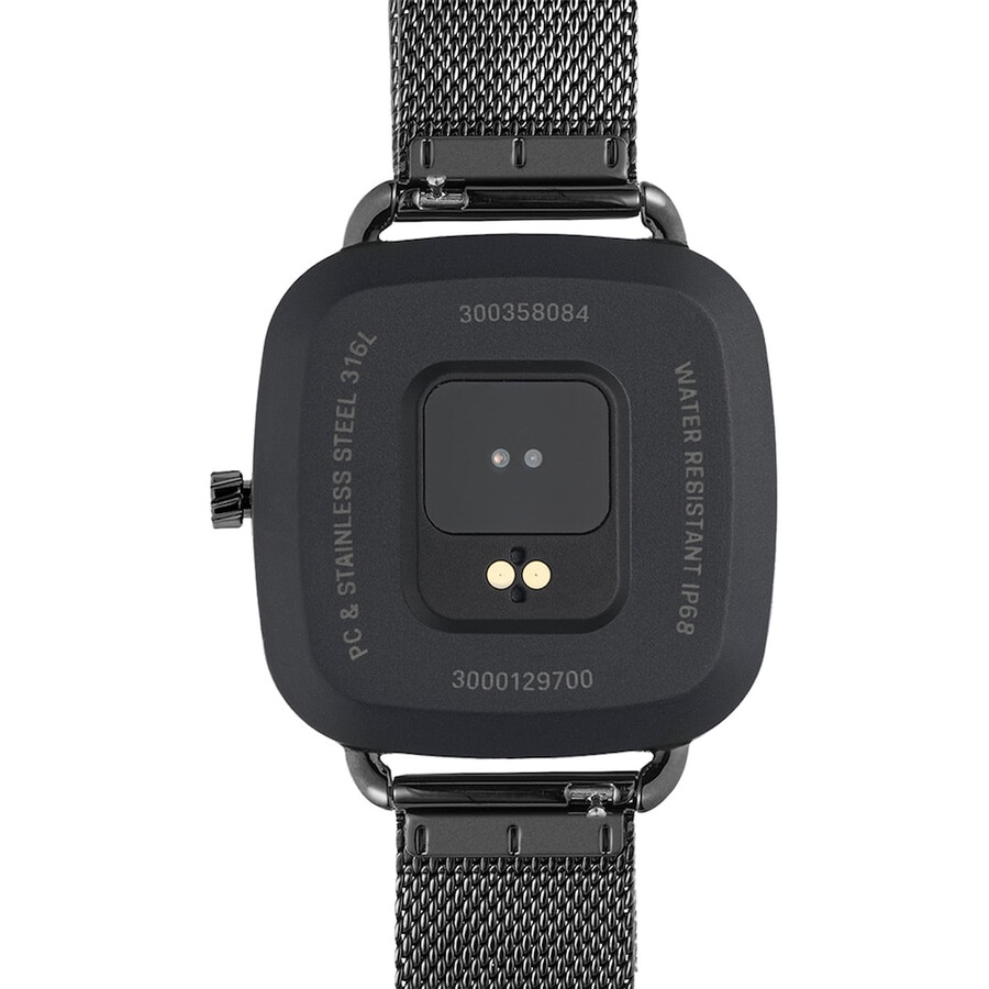 smartwatch d-connect con bracciale in acciaio ip nero