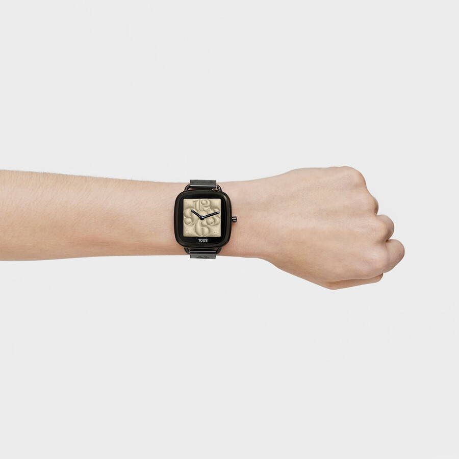 smartwatch d-connect con bracciale in acciaio ip nero