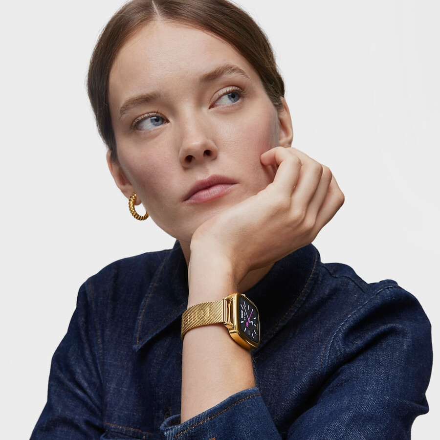 smartwatch d-connect con bracciale in acciaio ipg color oro