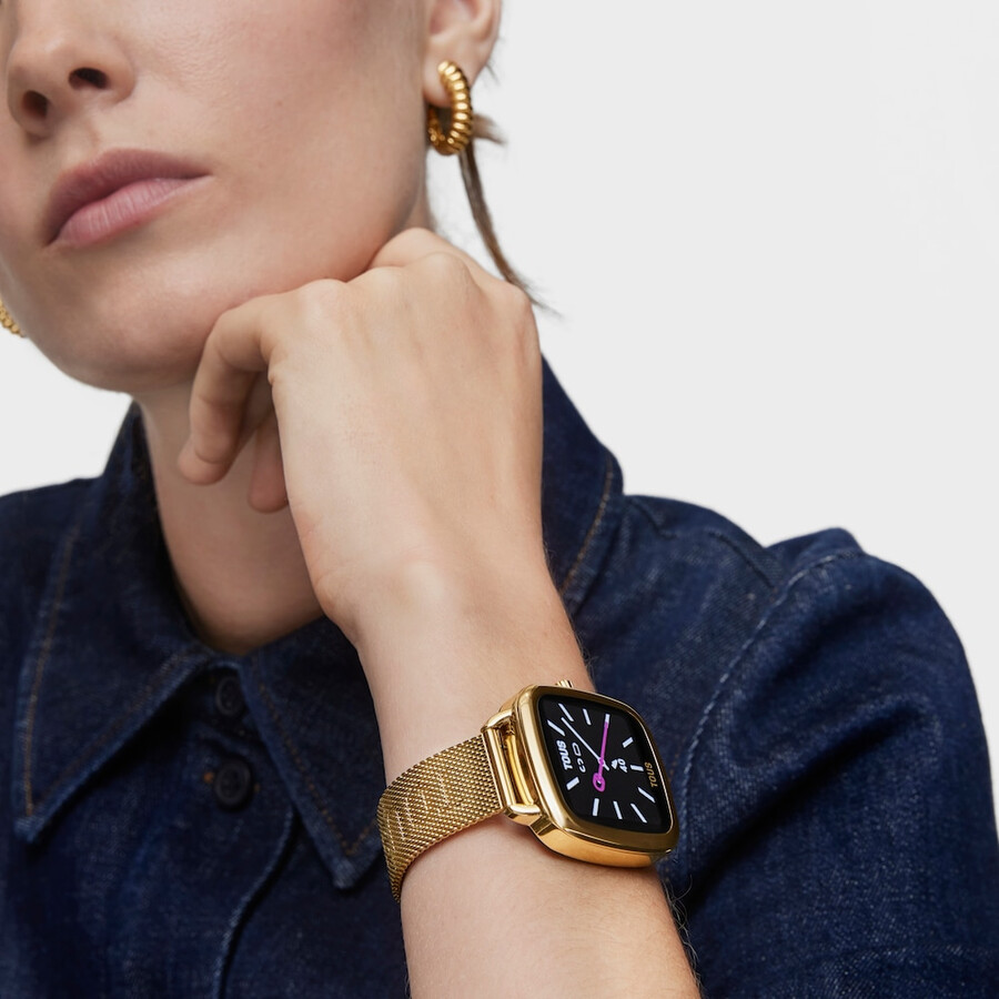 smartwatch d-connect con bracciale in acciaio ipg color oro