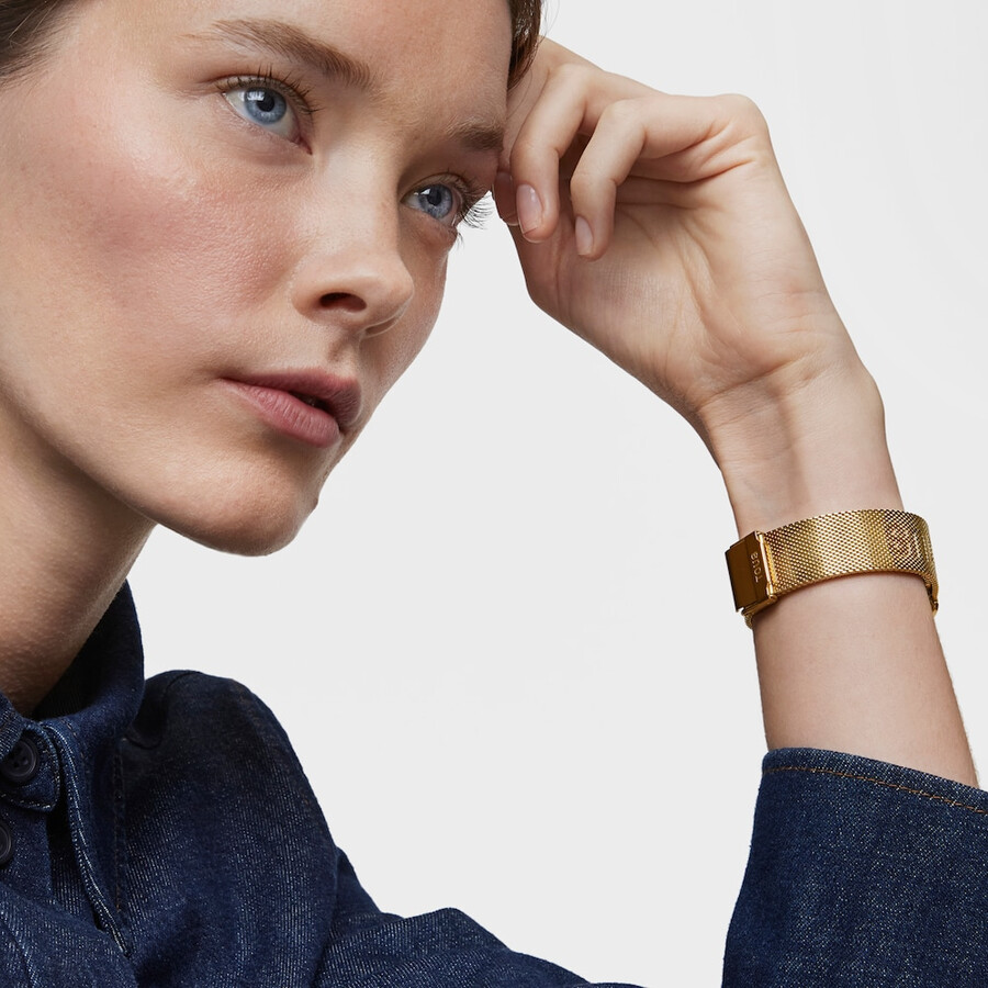 smartwatch d-connect con bracciale in acciaio ipg color oro