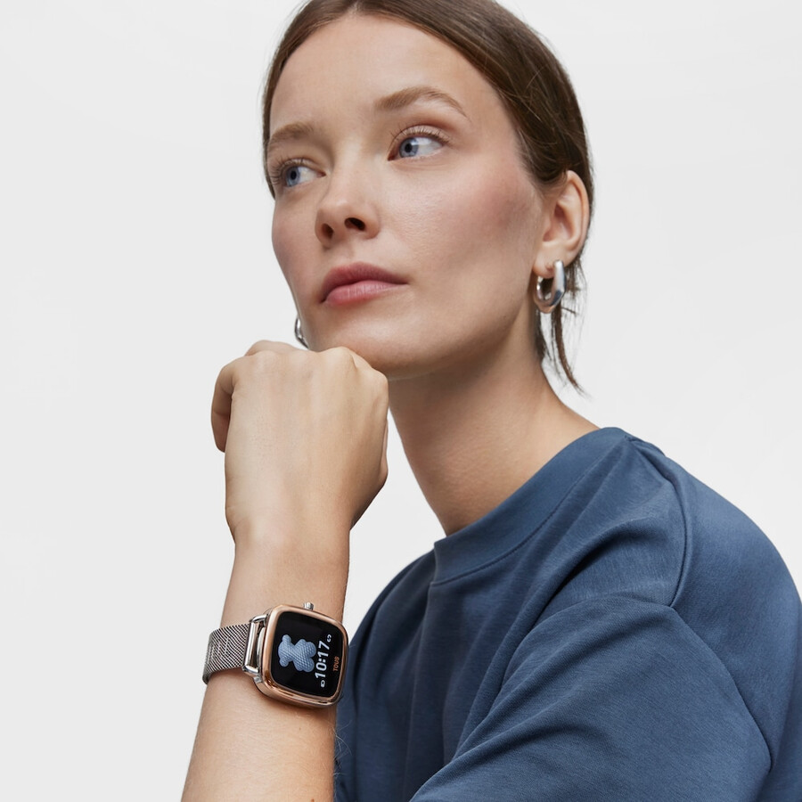 smartwatch d-connect iprg in acciaio rosa con bracciale in acciaio