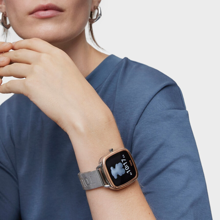 smartwatch d-connect iprg in acciaio rosa con bracciale in acciaio