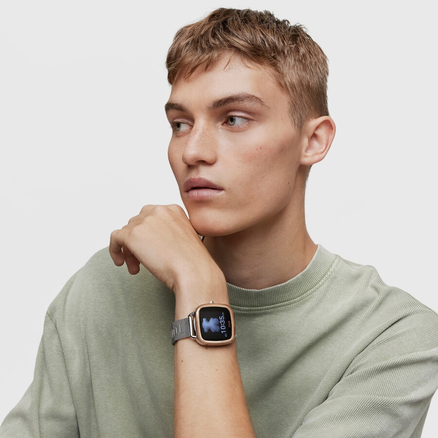 smartwatch d-connect iprg in acciaio rosa con bracciale in acciaio