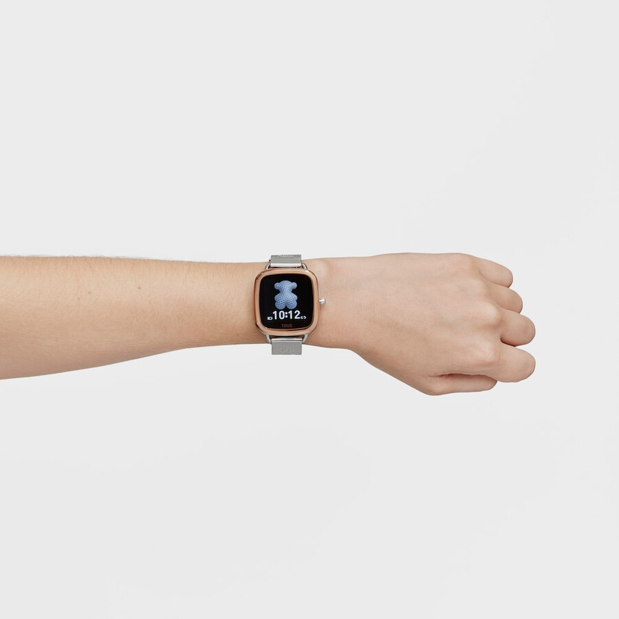 smartwatch d-connect iprg in acciaio rosa con bracciale in acciaio