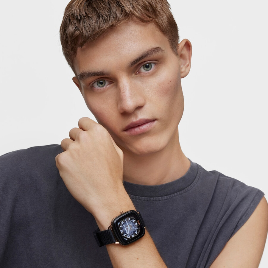 smartwatch d-connect con cinturino in silicone nero