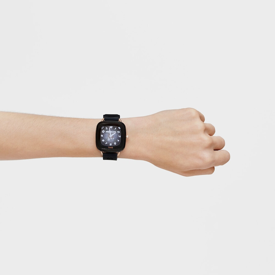smartwatch d-connect con cinturino in silicone nero