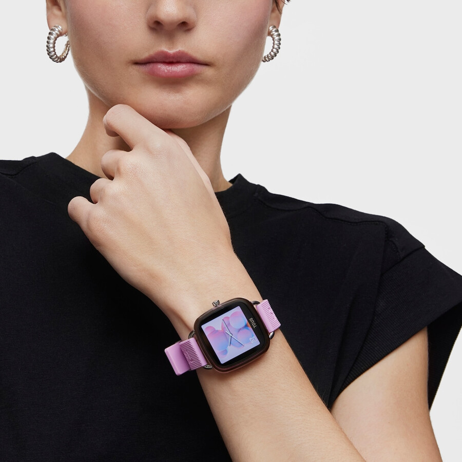smartwatch d-connect con cinturino in silicone rosa