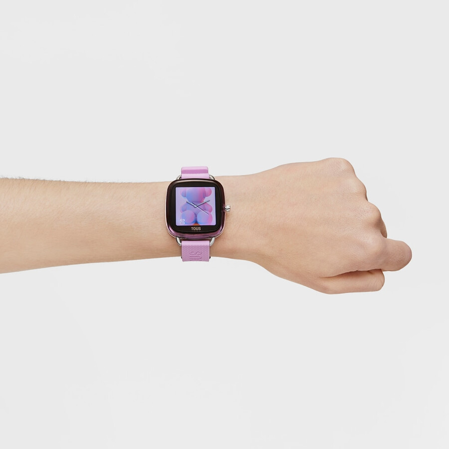 smartwatch d-connect con cinturino in silicone rosa