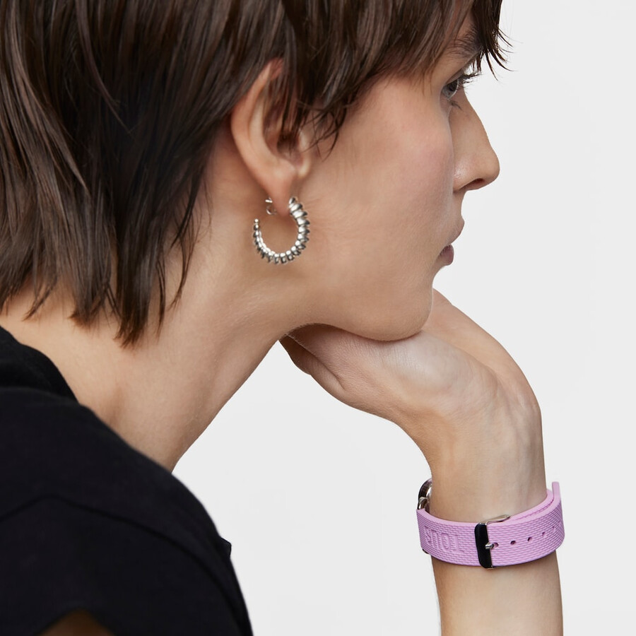 smartwatch d-connect con cinturino in silicone rosa