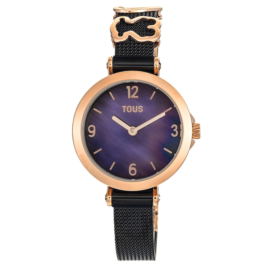 orologio analogico icon charms con cinturino in acciaio ip nero e acciaio iprg rosa