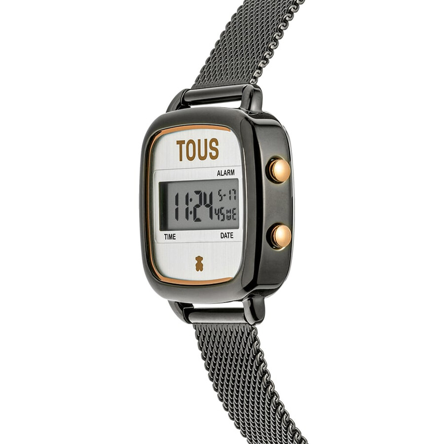 orologio digitale d-logo in acciaio ip grigio e acciaio iprg rosa