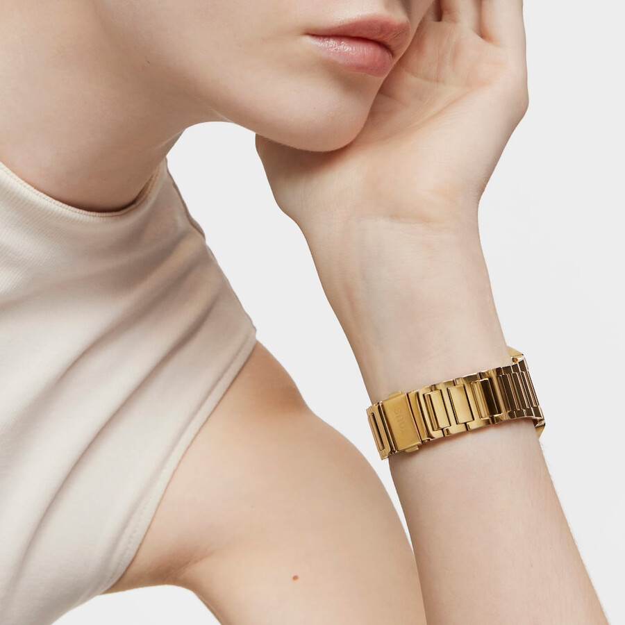 orologio digitale con bracciale in acciaio ipg color oro e cassa con led d-bear