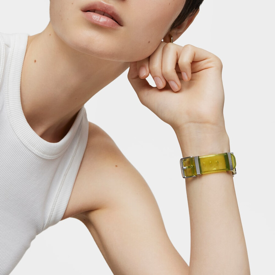 orologio digitale in policarbonato giallo e acciaio d-bear fresh