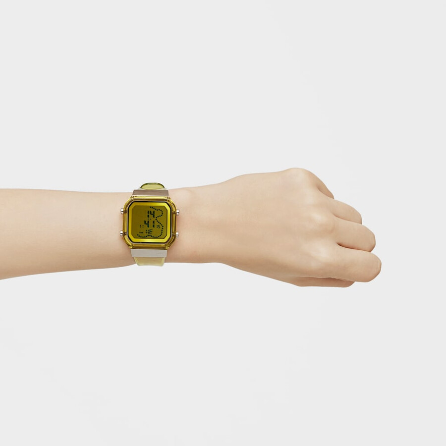 orologio digitale in policarbonato giallo e acciaio d-bear fresh